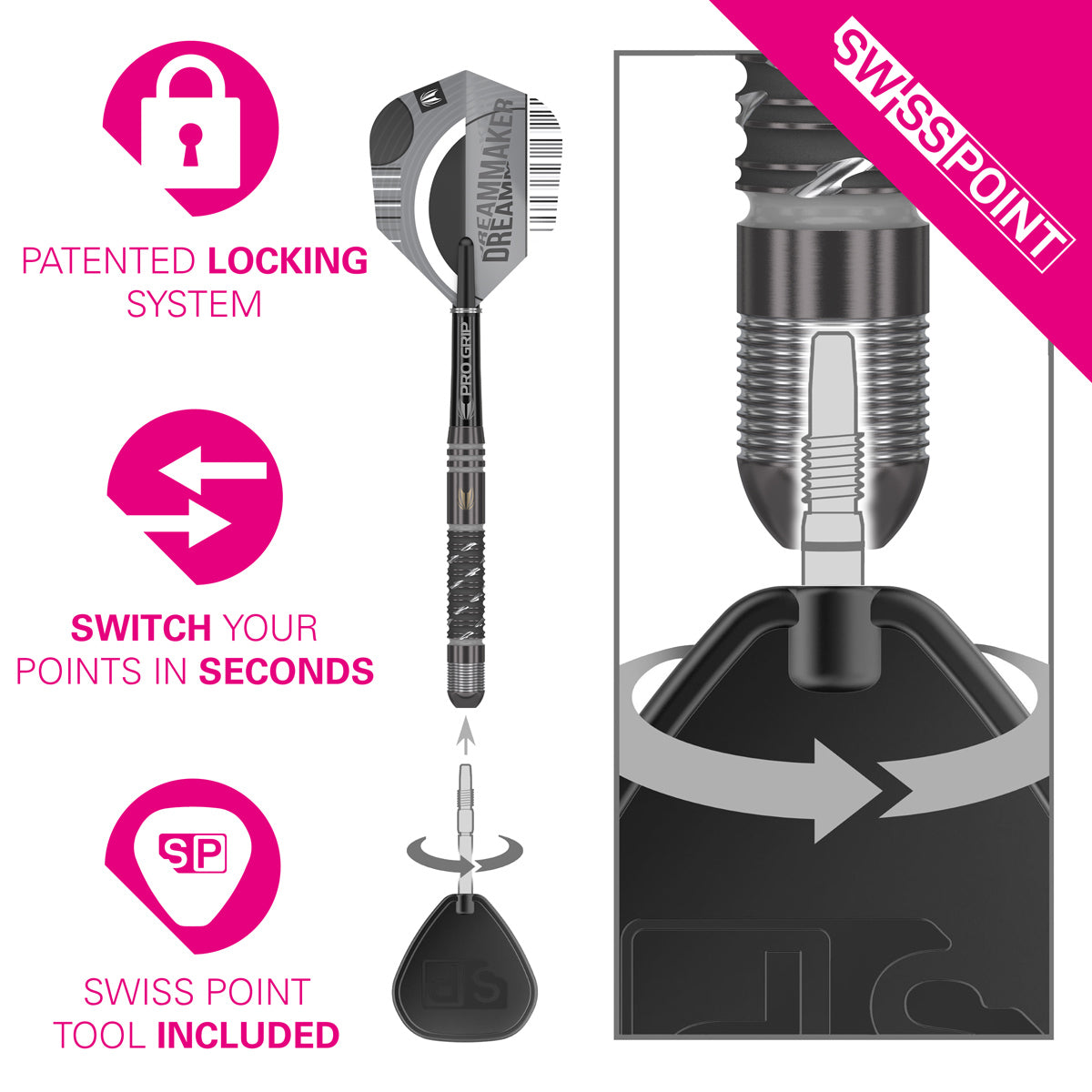 Dimitri Van Den Bergh x Echo 90% Tungsten SP Steel Tip Darts by