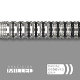 EXO 03 SP Steel Tip Darts angled close up image highlighting the barrel grip and detailed machining showing the radial grip and the precision milling