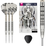 EXO 02 SP Steel Tip Darts main product image showing the box, darts, flights, shafts, and included accessories