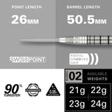 EXO 02 SP Steel Tip Darts player card image showing the design and branding collaboration from Target Darts