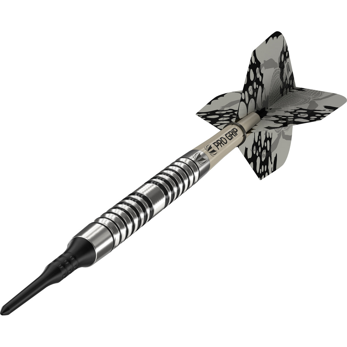 EXO 10 Soft Tip Darts close up image highlighting the barrel grip texture and precision machining detail