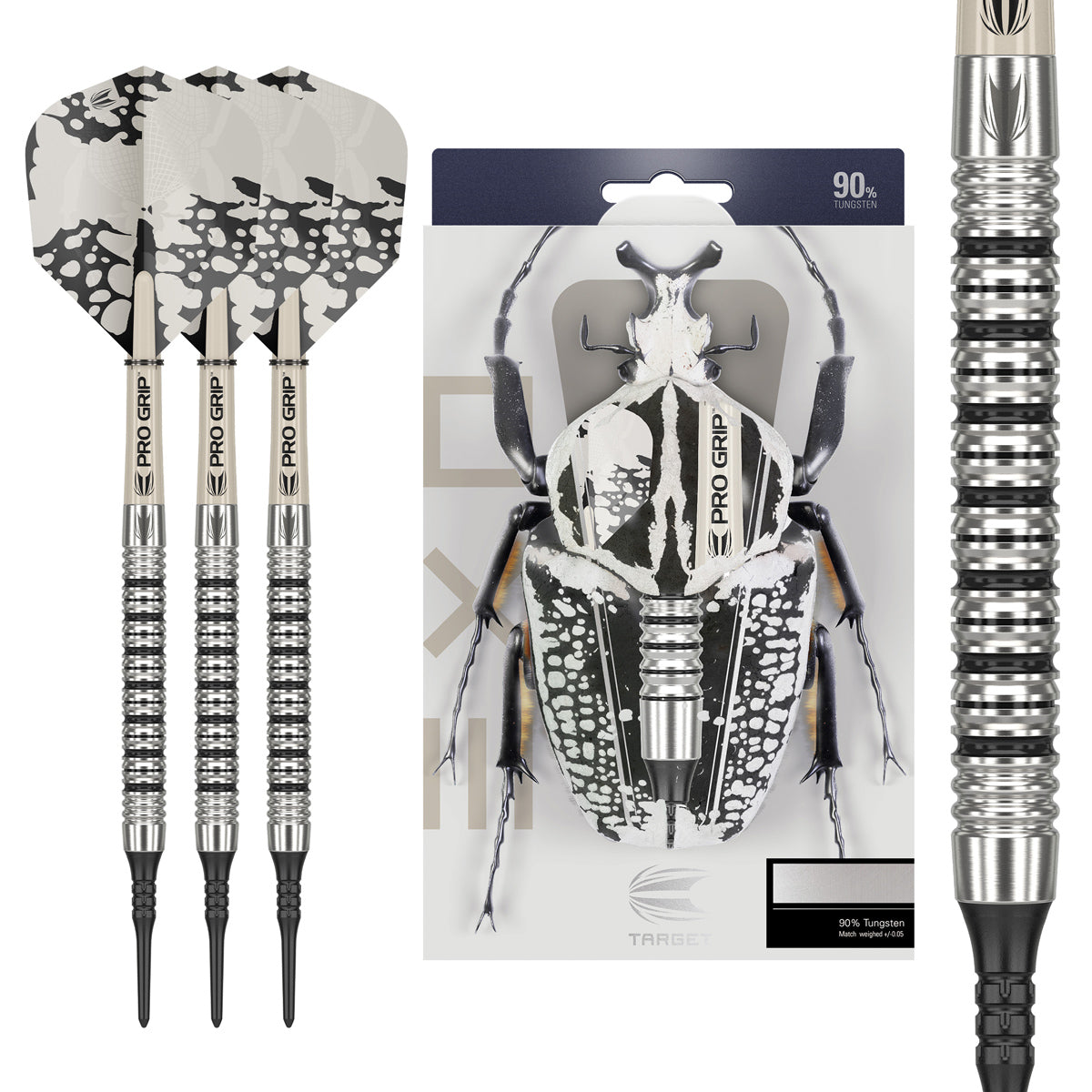 EXO 10 Soft Tip Darts main product image showing the darts, packaging, flights, shafts, and included accessories