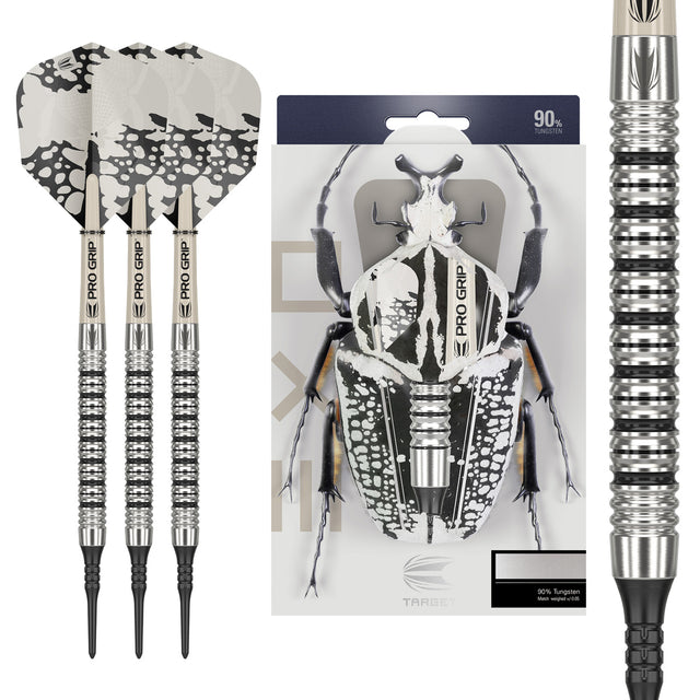 EXO 10 Soft Tip Darts main product image showing the darts, packaging, flights, shafts, and included accessories