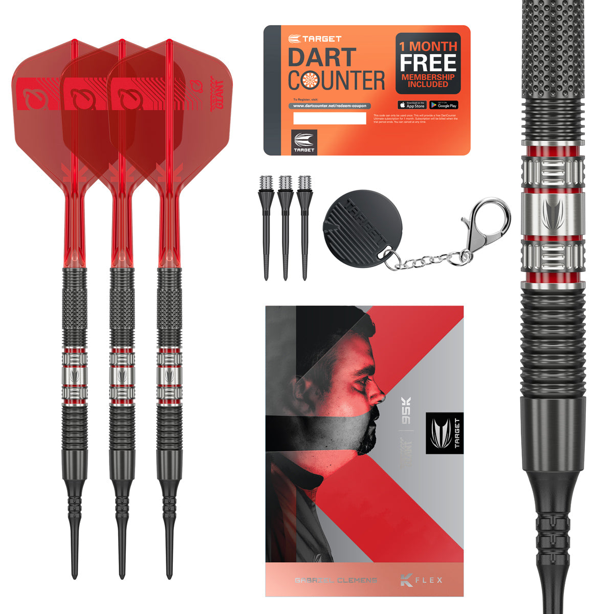 Gabriel Clemens 95K 95% Tungsten Soft Tip Darts by Target – Double