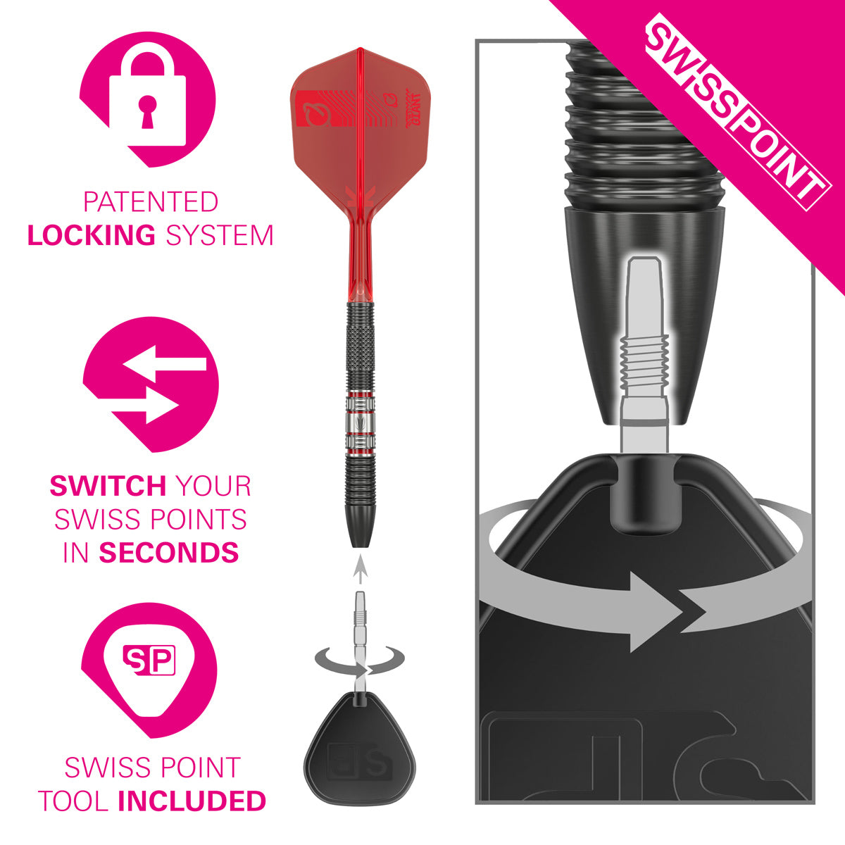ダーツ CLEMENS 95K 21g GERMAN Gabriel Clemens 95K 95% Tungsten SP Steel Tip Darts by Target