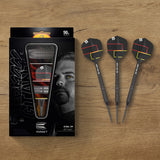 Gabriel Clemens Black darts lifestyle image featuring a premium darts setup and modern playing environment