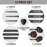 Gabriel Clemens Black Steel Tip Darts contents image displaying everything included inside the box