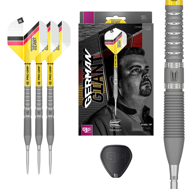 Gabriel Clemens G2 SP Steel Tip Darts main product image showing the darts, packaging, flights, shafts, and included accessories