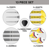 Gabriel Clemens G2 Steel Tip Darts contents image displaying everything included inside the box