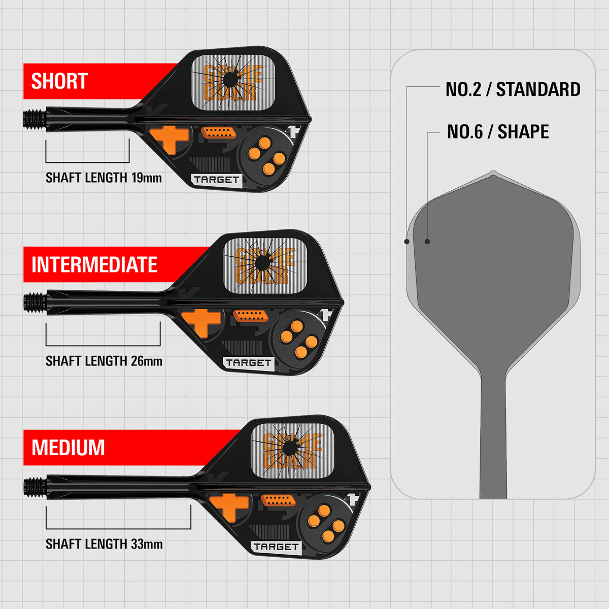Diagram comparing the No.2 and No.6 K Flex flight shapes