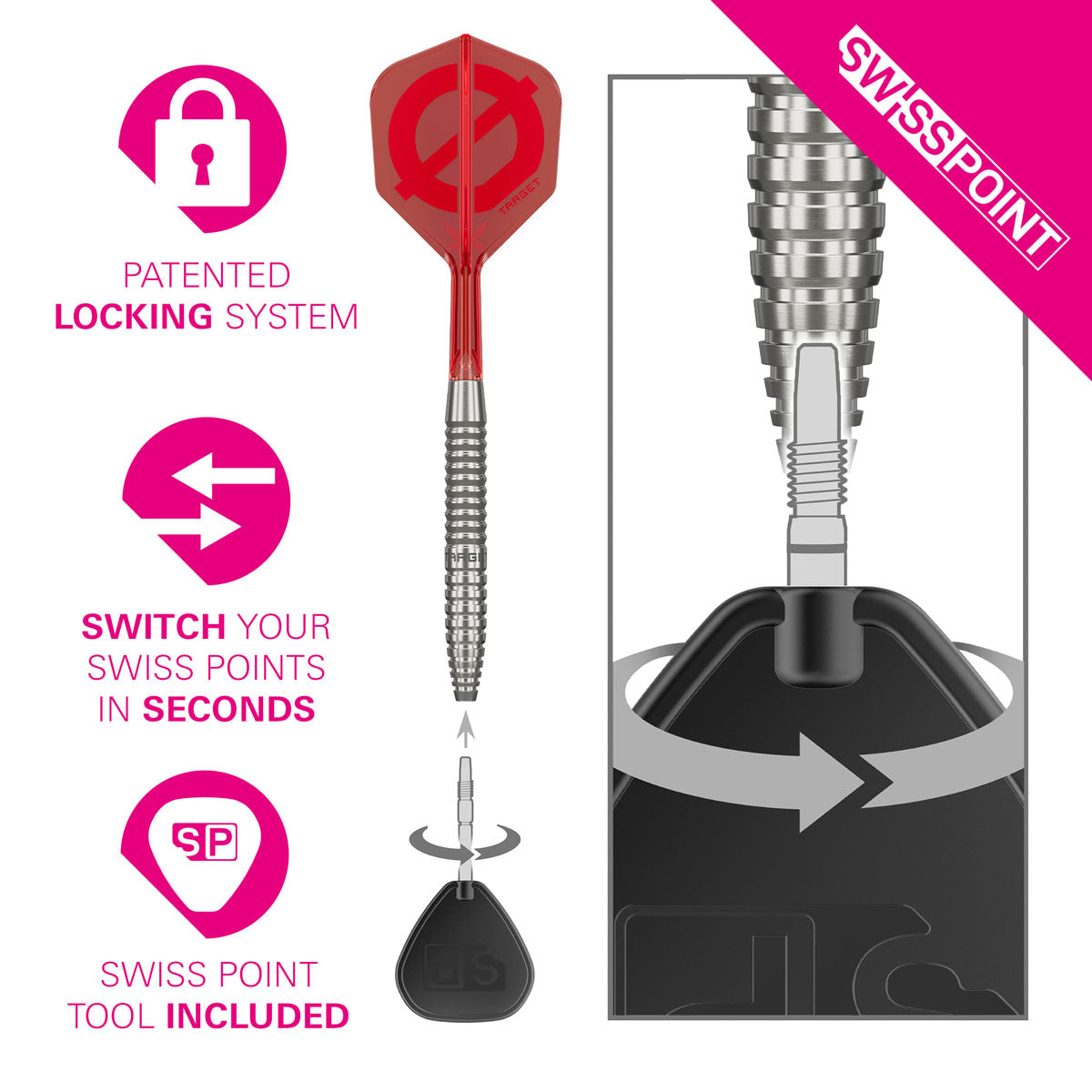 Target Group O 02 Swiss Point 50% Tungsten Steel Tip Darts