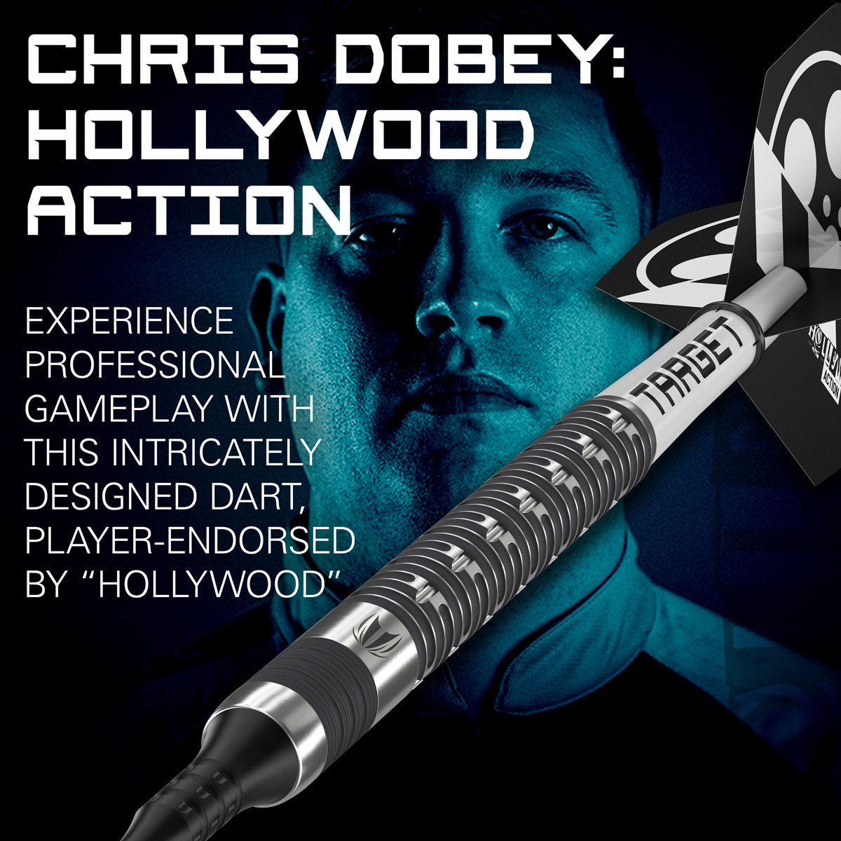 Hollywood Action player branding image featuring the bold visual styling and signature inspired design