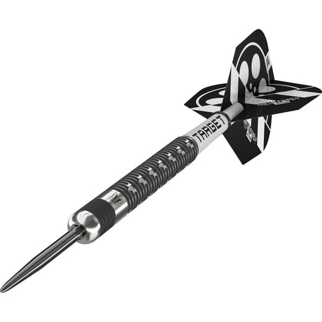Hollywood Action Steel Tip Darts close up image highlighting the barrel grip texture and precision machining detail