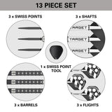Hollywood Action Steel Tip Darts contents image displaying everything included inside the box