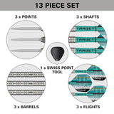 Target Hydro 02 Steel Tip Darts contents image displaying everything included inside the box