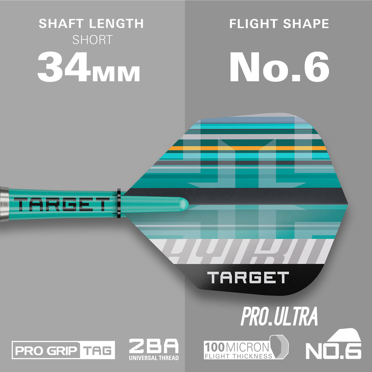 Hydro 12 darts flight and shaft specifications image displaying the included setup configuration