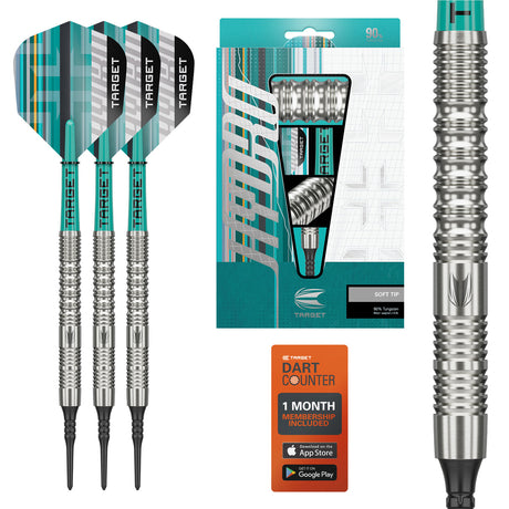 Hydro 12 Soft Tip Darts main product image showing the darts, packaging, flights, shafts, and included accessories