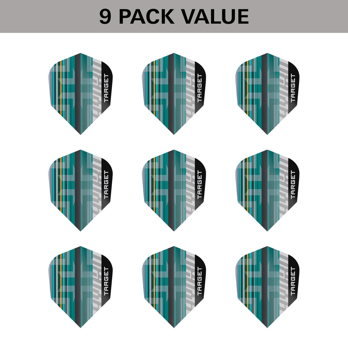 Target Hydro Pro Ultra Dart Flights (3 Sets) image showing the included 9 pack of dart flights.