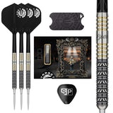 Target Japan Beau Greaves Japan Edition Swiss Point Steel Tip Darts main product image showing the darts, packaging, flights, shafts, and included accessories
