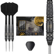 Black Marque Dragon G2 Swiss Point Steel Tip Darts main product image showing the darts, packaging, flights, shafts, and included accessories