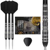 Target Japan Black Marque Dragon G3 Swiss Point Steel Tip Darts main product image showing the darts, packaging, flights, shafts, and included accessories