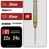 Target Japan Black Marque Enzo Swiss Point 90% Tungsten Steel Tip Darts
