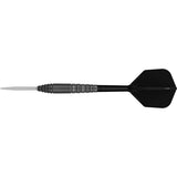 Black Marque Phantom Swiss Point Steel Tip Darts close up image highlighting the barrel grip texture, coating, machining, and design details