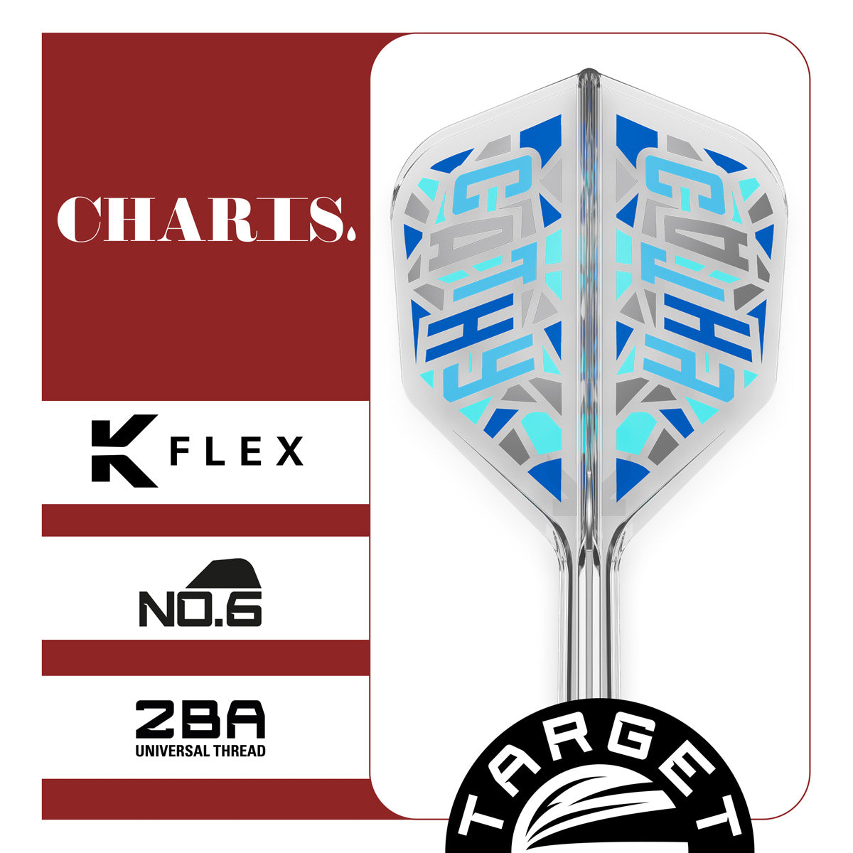 Close up view of the Cathy Leung Charis No.6 K Flex flight profile and printed design