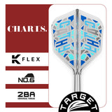 Close up view of the Cathy Leung Charis No.6 K Flex flight profile and printed design