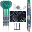 Target Japan Kaze Series Ceros 02 Swiss Point Steel Tip Darts main product image showing the darts, packaging, flights, shafts, and included accessories