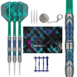 Target Japan Kaze Series Ceros 03 Swiss Point Steel Tip Darts main product image showing the darts, packaging, flights, shafts, and included accessories