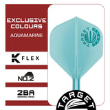 Close up view of the Target Japan Logo Aqua No.2 K Flex flight profile and printed design