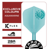 Close up view of the Target Japan Logo Aqua No.6 K Flex flight profile and printed design