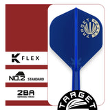 Close up view of the Target Japan Logo Blue No.2 K Flex flight profile and printed design
