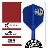 Close up view of the Target Japan Logo Blue No.6 K Flex flight profile and printed design
