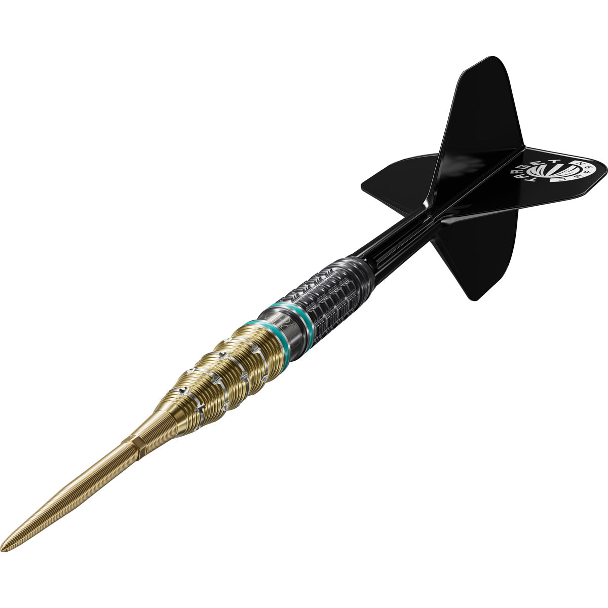 Target Japan Mikuru Suzuki The Miracle G7.5 Swiss Point Steel Tip Darts close up image highlighting the barrel grip texture, coating, machining, and design details
