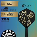Flight specifications and dimensions for the Miracle Rising Sun Champions Set Darts