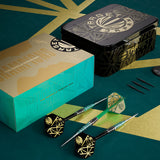 Lifestyle image of the Miracle Rising Sun Champions Set Darts in a premium darts setup