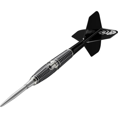 Target Japan Paul Lim The Legend Gen 9 Swiss Point Steel Tip Darts close up image highlighting the barrel grip texture, coating, machining, and design details