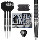 Target Japan Paul Lim The Legend Gen 9 Swiss Point Steel Tip Darts main product image showing the darts, packaging, flights, shafts, and included accessories