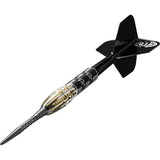 Target Japan Pyro G11 Swiss Point Steel Tip Darts close up image highlighting the barrel grip texture, coating, machining, and design details