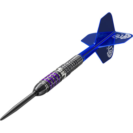 Target Japan Sirius G4 Swiss Point Steel Tip Darts close up image highlighting the barrel grip texture, coating, machining, and design details