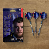 Josh Rock G1 darts lifestyle image featuring a premium electronic darts setup and modern playing environment