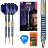 Josh Rock G1 SP Steel Tip Darts main product image showing the box, darts, flights, shafts, and included accessories