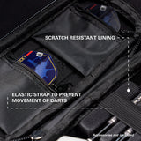 Target Josh Rock Takoma Dart Case image highlighting the internal storage compartments, straps, and accessory holders