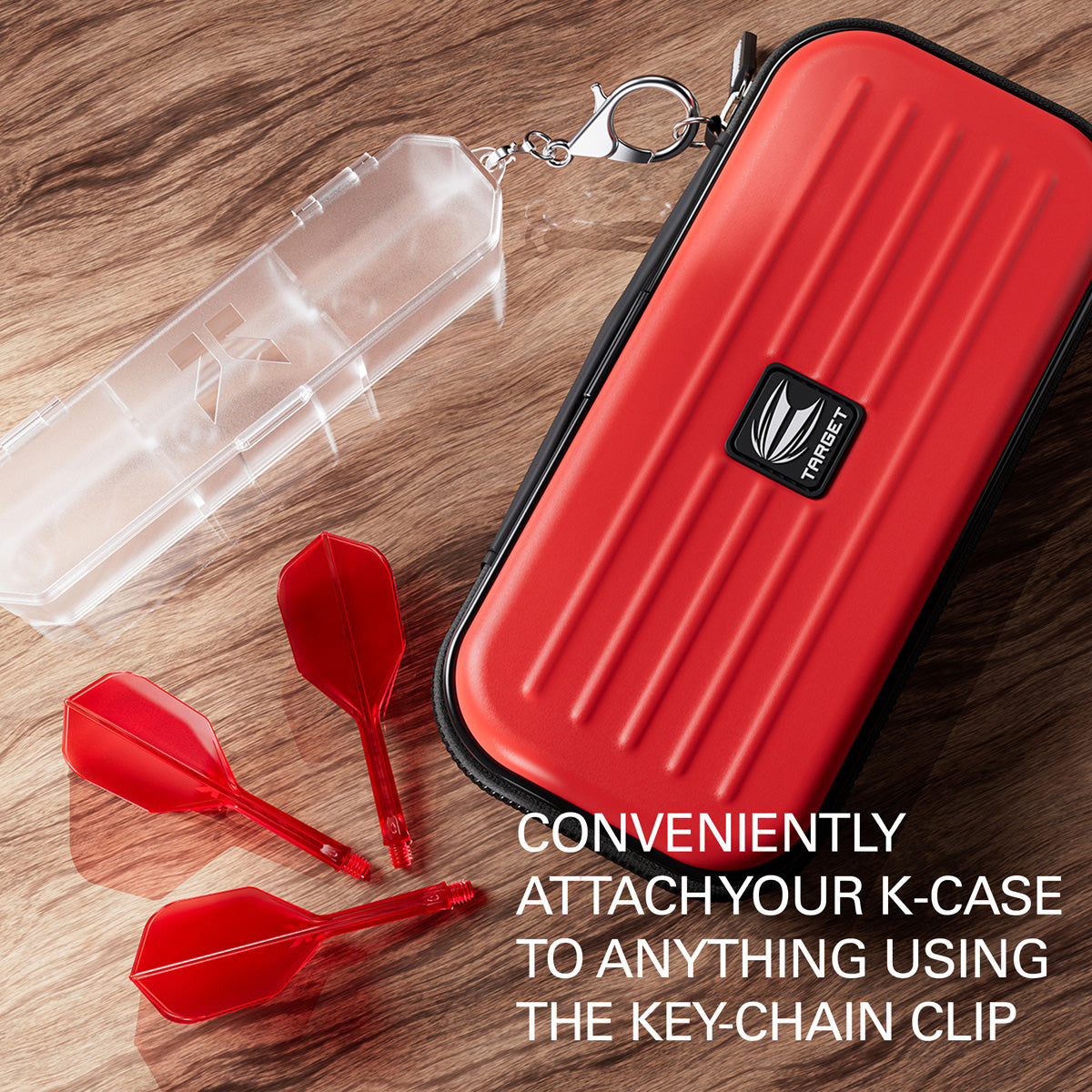 Target K Case KC01 image highlighting the external materials, zip, handle, branding, and protective construction