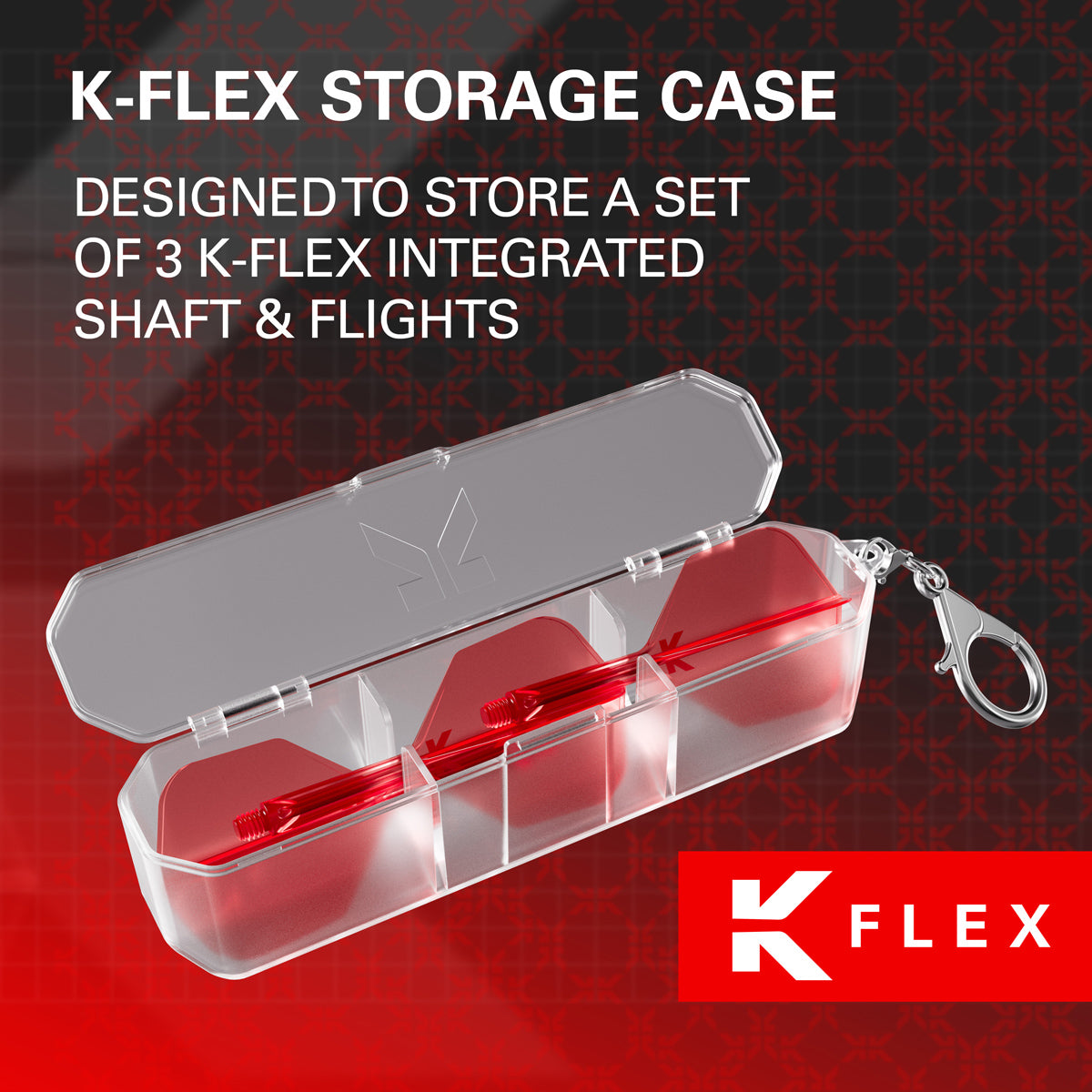 Target K Case KC01 main product image showing the case and its storage features