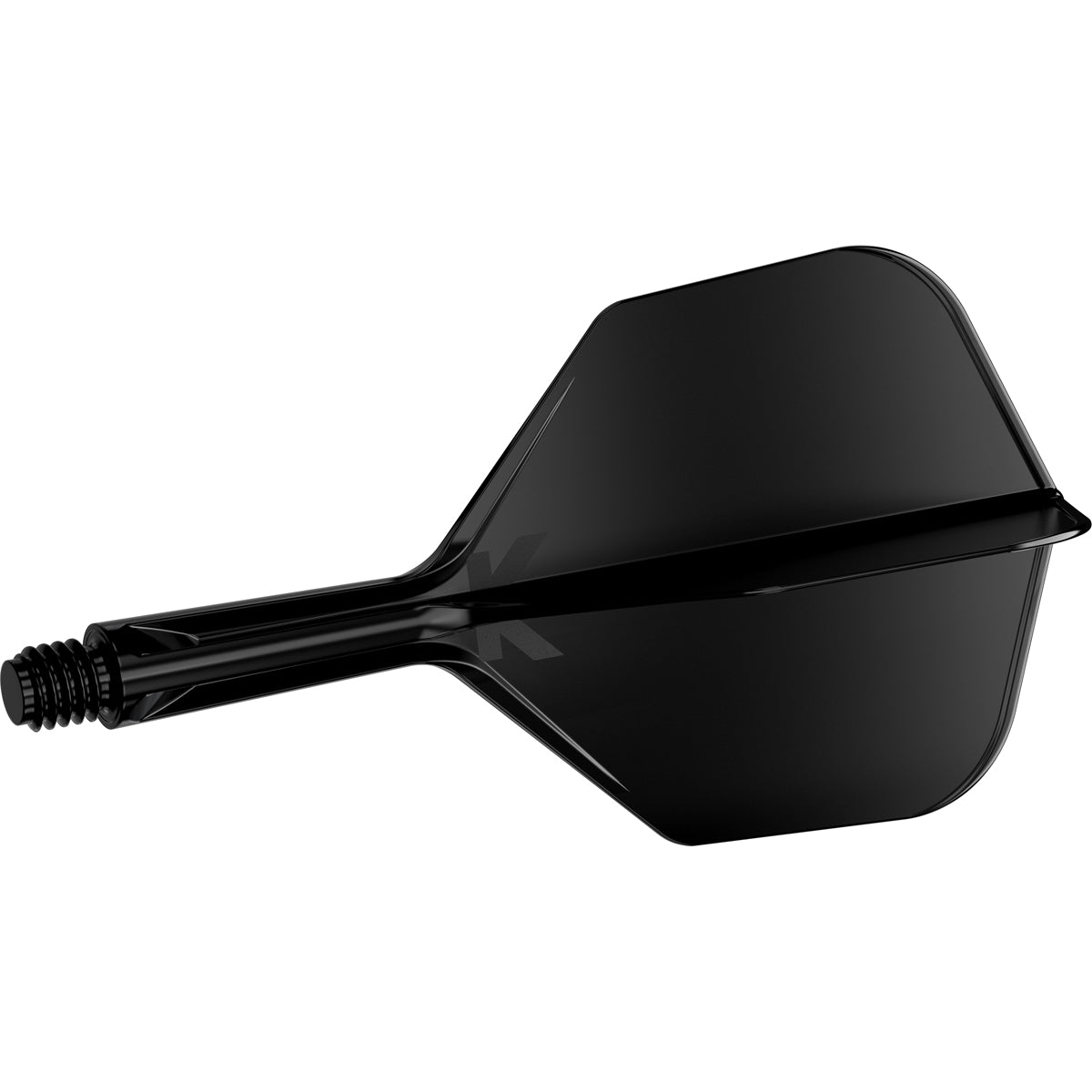 K,Flex Black No6 One Piece Flights by Target angled view highlighting the product design and profile.