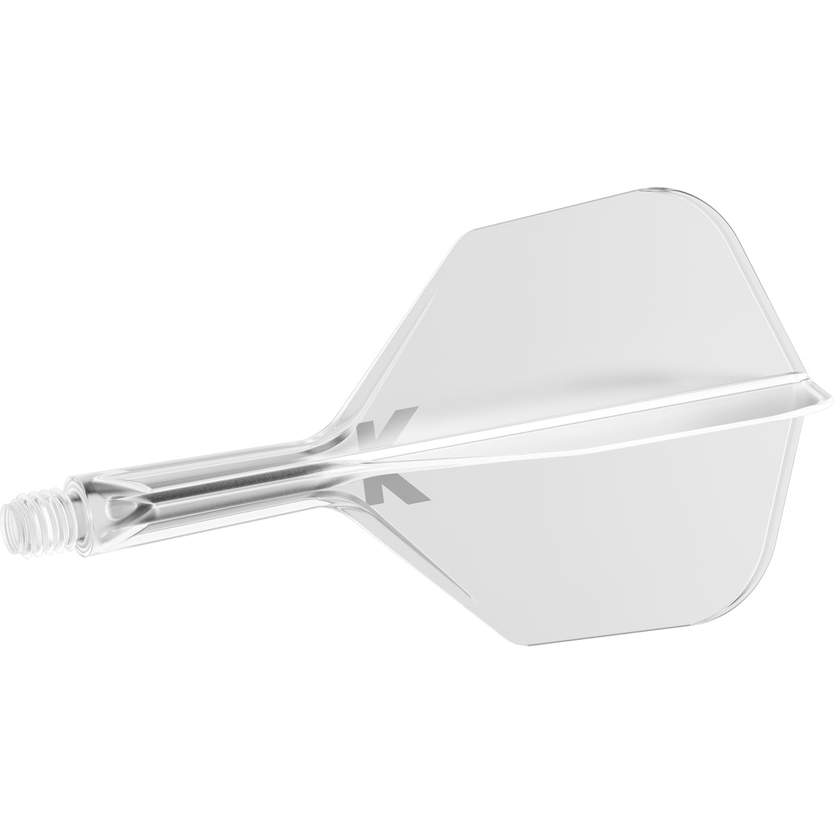 K,Flex Clear No6 One Piece Flights by Target angled view highlighting the product design and profile.