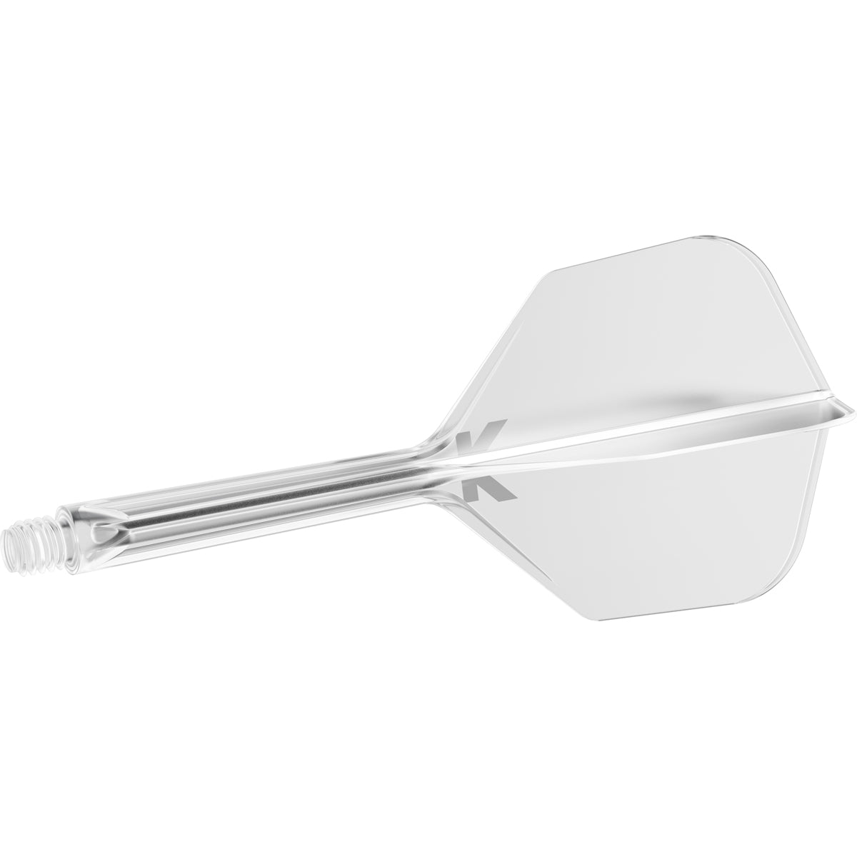 K,Flex Clear No6 One Piece Flights by Target angled view highlighting the product design and profile.